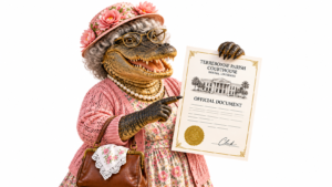 maw maw gator gets docs notarized